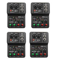 4X TEYUN Q-12 Sound Card Audio Mixer Sound Board Console Desk System Interface 4 Channel 48V Power Stereo Computer Card