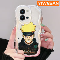 YIWESAN เคสสำหรับ Vivo Y35 5G Y36 5G,เคส Y35ลายอนิเมะเลือดเย็นเคสเคสโทรศัพท์โปร่งใสซิลิโคนนิ่มลายลูกคลื่นเนื้อครีมหลากสี