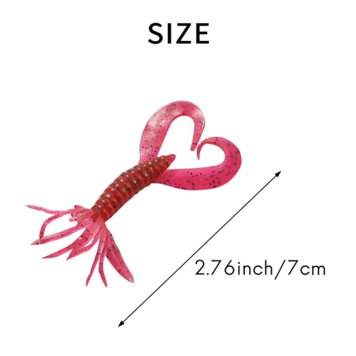 ไบโอนิคเหยื่อตกปลาแบบนุ่มรูปร่มเหยื่อแบบนิ่มเหยื่อล่อปลาขนาด7ซม-1-8กรัมกุ้งตัวเล็กหางเทียมพร้อมตะขอ