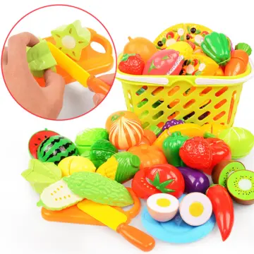 Kids Kitchen Fruit Vegetable Food Pretend Role Play Cutting Set Toys  Affordable 