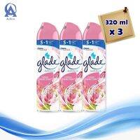 Glade Spray Floral 320 ml x 3. เกลด สเปรย์ปรับอากาศ กลิ่นฟลอรัล เพอร์เฟ็คชั่นส์ 320 กรัม x 3 กระป๋อง