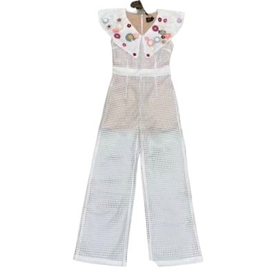 P014-034 PIMNADACLOSET - Sleeveless Collar 3D Lace Jumpsuit