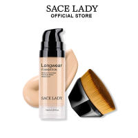 SACE Lady ชุดแต่งหน้ากันน้ำ 2PCS【รองพื้นชนิดน้ำ + แปรงรองพื้น】