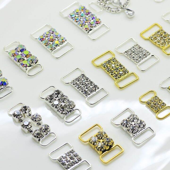 cw-new-hot-10pc-lot-mix-size-22-styles-wholesale-cheap-two-color-crystal-buckles-rhinestone-bikini-connector-ribbon-clothing-buckle