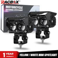 Dual color led projector lens Motorcycle Spotlight Double lenses LED Work Light Yellow White color Headlight