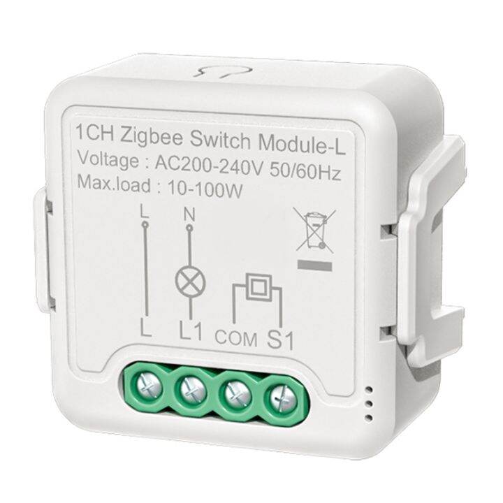 Tuya Zigbee Light Switch Module No Neutral Wire, 2 Way Control DIY