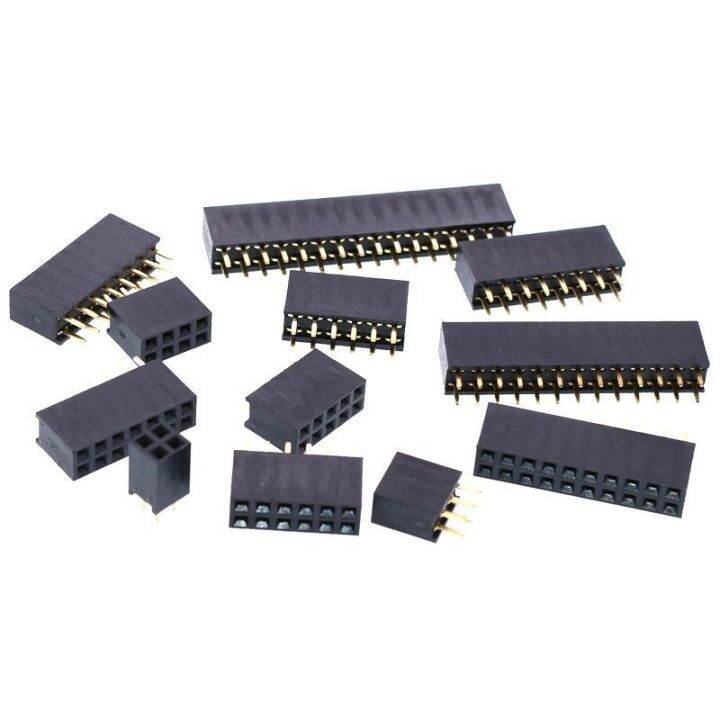 10pcs-2-54mm-2x2-3-4-5-6-8-10-12-13-15-20-40-pin-double-row-straight-needle-pcb-strip-connector-2-54-female-header-socke