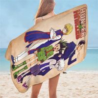 【cw】 hunter x characters beach towel female printed long wrapped bikini covered sunscreen !