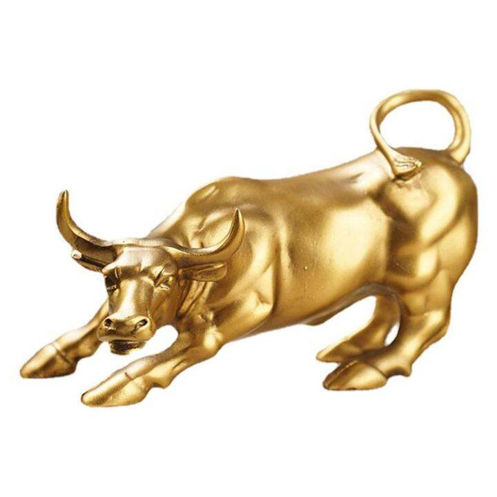 Wall Street Bull Statue Resin Bull Art Office Ornament Stock Market