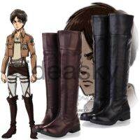 【ร้อน】การโจมตีบนไททัน Shingeki No Kyojin Ackerman Levi Eren Jaeger Mikasa ลูกเสือพยุหะเครื่องแต่งกายคอสเพลย์อะนิเมะผู้หญิงผู้ชายรองเท้ารองเท้า