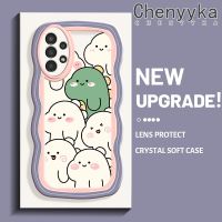 Chenyyka เคสสำหรับ Samsung Galaxy A13 A13 5G A04s การ์ตูนน่ารักไดโนเสาร์รูปแบบใหม่สีขอบนุ่มกันกระแทกแบบใสเคสมือถือโปร่งใสลายกล้องถ่ายรูปปลอกซิลิกาเจลป้องกัน