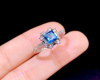 Chang แหวนแหวนแฟชั่นแบบฝังพลอยทรงสี่เหลี่ยมแบบเรียบง่ายผู้ผลิตส่งตรงได้เลย