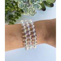 Natural Angel Aura Quartz  Bead Bracelet, Genuine Round Beaded Healing Crystal Bracelet Men Women Stretchy Bracelet