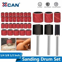 XCAN Abrasive Disc 1/4 3/8 1/2 Inch Sanding Drum Set With Sanding Mandrels Sanding Band Fits Dremel Rotary Tool Cleaning Tools