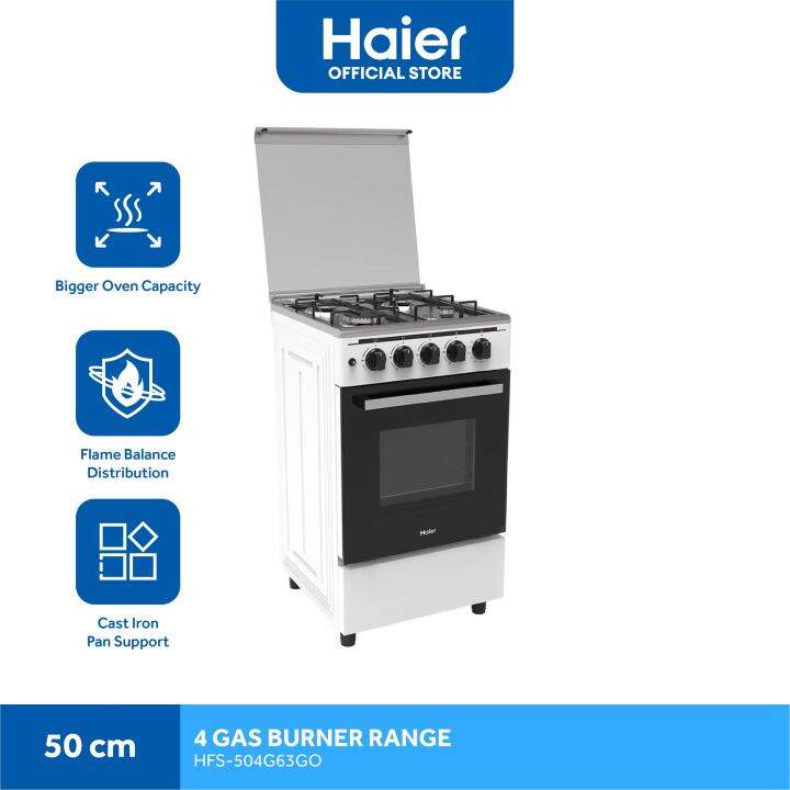 Haier HFS504G63GO 50cm Gas Range 4 Burners with 63L Gas Oven for