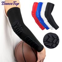 ☃✻▧ BraceTop 1 PCS Professional Sports Compression Arm Guard Sleeve Padded Elbow Forearm Sleeves Compression Arm Protective Support