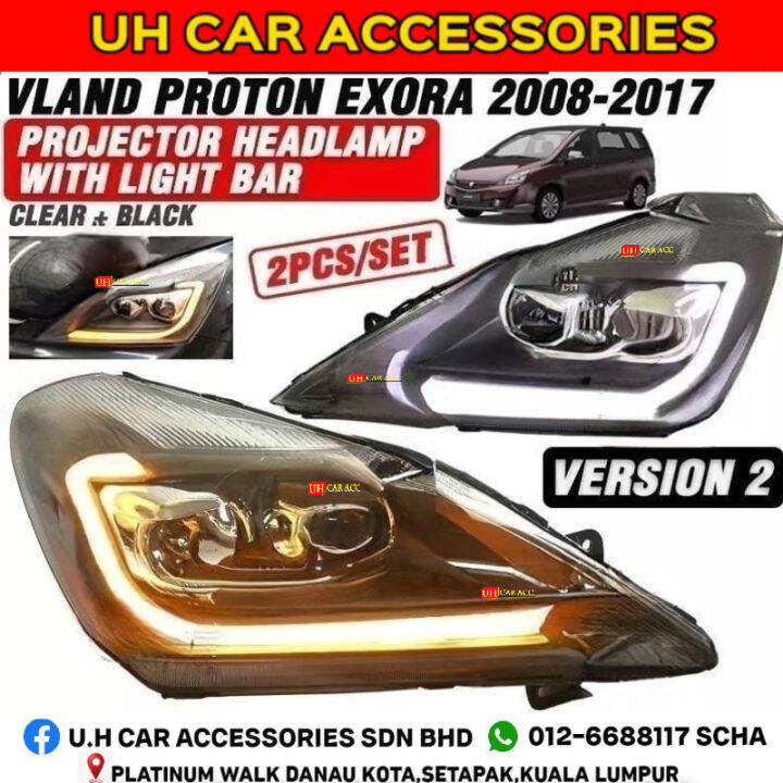 PROTON EXORA LED PROJECTOR HEADLAMP HEAD LAMP LIGHT LIGHTS V2 Lazada