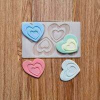 【lz】▦◘  Double Hole Love Shaped Silicone Mold DIY Doces Pudim Sobremesa Bolo Decoração Plug-in Cozinha Utensílios de cozimento