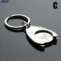 1Pc Car Key Hook Keychain Personnalised พวงกุญแจโลหะอลูมิเนียมสีดำรถเข็น Token พวงกุญแจอุปกรณ์ตกแต่ง