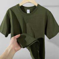 Discount Military green pure cotton heavyweight short-sleeved T-shirt summer 【SSY】