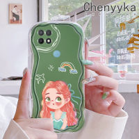 เคส Chenyyka สำหรับ OPPO A15 A35 A15s เคส4G ลายการ์ตูนสาวน่ารักดีไซน์ใหม่เนื้อครีมขอบคลื่นนุ่มเคสมือถือกันกระแทกแบบใสเคสโปร่งใสลายกล้องถ่ายรูปฝาครอบป้องกันที่เรียบง่ายอ่อนโยน