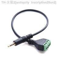 【CW】✺  Video Balun 3.5mm 4 Pole Stereo Male To Screw Terminal Jack 3.5 mm Pin Block Plug 30cm