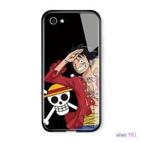 เคสมือถือเคสโทรศัพท์เคส Vivo Y81/Y81i เคสโทรศัพท์หรูหรา Soft EDGE อะนิเมะ OnePiece Luffy Glossy ปลอกกระจกเทมเปอร์กันกระแทกฝาหลังกรณี