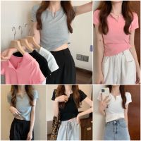 เสื้อยืดแฟชั่น ? คอวีแขนสั้น (สินค้าพร้อมส่ง)