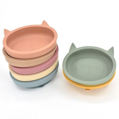 Baby Silicone Feeding Plate Silicone Sucker Bowl for Kids Waterproof Suction Bowl BPA Free Childrens Dishes Kitchenware