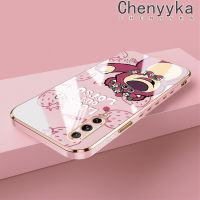 เคส Chenyyka สำหรับ Huawei Y9s P Smart Pro 2019ลายการ์ตูนรูปหมีสตรอเบอร์รี่เคสซิลิโคนดีไซน์ใหม่ด้านข้างเคสป้องกันกล่องกันกระแทกกล้องฝาปิดเลนส์เต็มรูปแบบ