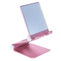 Desktop Phone Stand Metal Foldable and Retractable Live Broadcast Universal Holder with Makeup Mirror