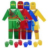 Lego Phantom Boy Costume Kids Fancy Party Dress Up Halloween Costume for Kids Ninja Cosplay Superhero Jumpsuit Set