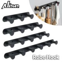 Coat Rack Robe Hook,Wall-Mounted Coat Hats Clothes Hook 3/4/5/6 Hook Bathroom Robe Hooks 304Stainless Steel Matte Black Hardware