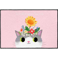 Qi Bei Cute Cartoon Cat Door Mat Bathroom Entrance Absorbent Floor Mat Non-Slip Bathroom Car Bedroom Foot Mat