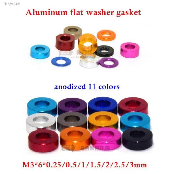 20pcs-lot-m3-aluminum-washer-m3x6x0-25-0-5-1-1-5-2-2-5-3-4-5-6-8-10mm-m3-colourful-anodized-aluminum-flat-washers-gasket