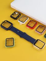 Glass cover Accessories For Apple Watch Case 44mm 40mm 42mm 38mm bumper Screen Protector for iWatch series 7 6 5 4 3 se 41/45mm