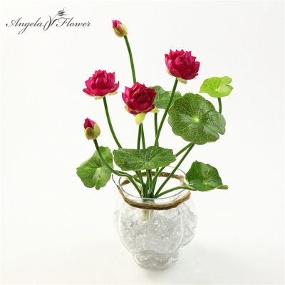 【cw】 Small MiniArtificialWater LilyPotted PlantsBalconyRoomParty Wedding Floral Props 【hot】