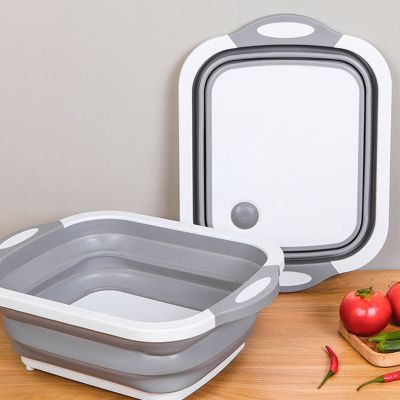 【CC】✴♚₪  Silicone Vegetable Washing Basin Food Storage Basket Rectangle Drain Sink Cleaning Gadgets Accessories