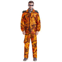 Orange Bionic Camouflage Suit include Jacket and Trousers Outdoor Tactical military Hunting Fishing waterproof dres