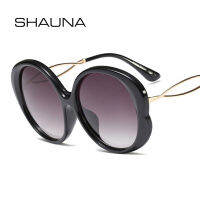 SHAUNA Oversize Butterfly Sunglasses Women Transparent Frame R Round Sun Glasses