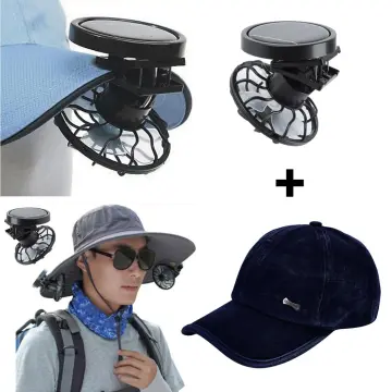 Sun Hat with Solar Powered Fan, Men Summer UV Protection Wide Brim