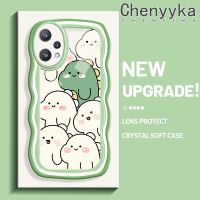 Chenyyka เคสสำหรับ Realme 9 Pro Plus Narzo 50 Pro Q5 V25 5G ลายการ์ตูนไดโนเสาร์น่ารักใหม่ Colour มาการอนคลื่นขอบกันกระแทกแบบใสนุ่มเคสมือถือโปร่งใสลายกล้องถ่ายรูปสร้างสรรค์เคสซิลิกาเจลฝาครอบป้องกัน