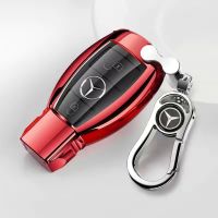 Jufe เคส TPU + PC Benz พวงกุญแจโลหะ,ที่ใส่กุญแจ,พวงกุญแจ,เคส Keyfob สำหรับ Mercedes Benz C Class C200/ E Class GLC260L /Gls/gle