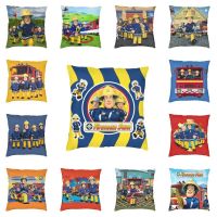 hjk☈☫✧  Cartoon Firefighter TV Show Fireman Sam Cushion Cover 45x45cm Polyester Printed Throw Pillowcase