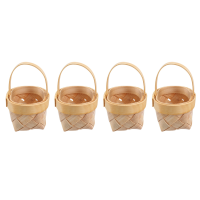 4Pcs Mini Woven Basket with Handle Wedding Flower Girl Basket Flower Candy Chocolate Gift Box Wedding Party Gift