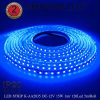 LED STRIP, K-AA2835-120-BLUE DC-12V IP20 120LED/1เมตร 15W/1เมตร ยี่ห้อ  BOGDAN LED แอลอีดีไฟเส้น 600LED/5เมตร 75W/5เมตร ไฟริบบอนแอลอีดี ราคาต่อ 1 ม้วน