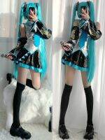 ชุดมิกุของผู้หญิง Hatsune ชุดสูทอย่างเป็นทางการมิกุญี่ปุ่นเงินหนังแก้วอะนิเมะสาวญี่ปุ่นชุดคอสเพลย์