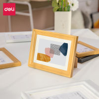 Deli กรอบรูปมินิกรอบรูปขนาด 4x6 5x7 6x8นิ้ว A4 สีขาว สีดำ ไม้ ติดผนัง Photo Frame