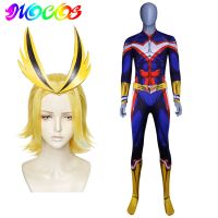 【Lao Zhang Fashion Cosplay】 DIOCOS Boku No My Hero Academia All Might Wigs ชุดคอสเพลย์ Zentai Lycra Spandex Blue Men Women Jumpsuits Cos Props