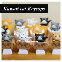 Cute Cat Key Cap Cartoon Handmade Mechanical Keyboard Caps Accessories Personalized Cherry MX Artisan Custom Pink PBT Keycap